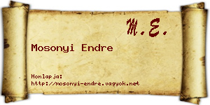 Mosonyi Endre névjegykártya