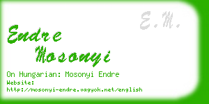 endre mosonyi business card